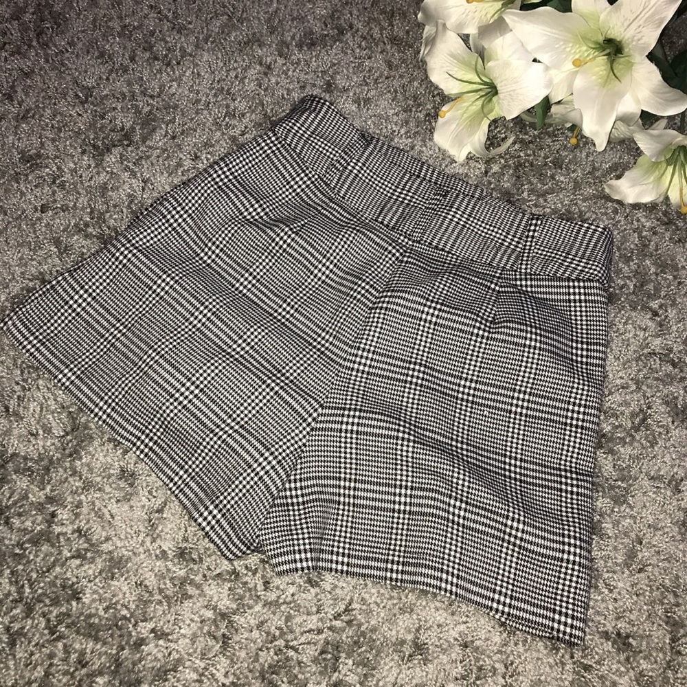 High waisted plaid shorts